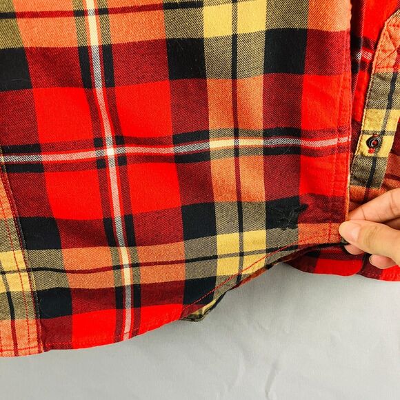 American Eagle Shirt Mens XS Red Plaid Button Down Long Sleeve Classic Fit - Picture 6 of 8